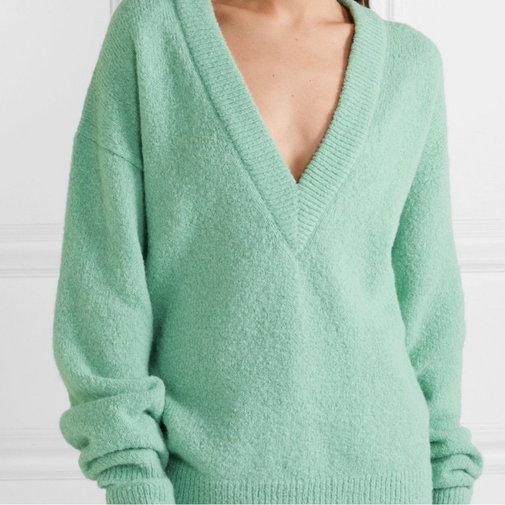 Tibi Alpaca V-Neck sweater